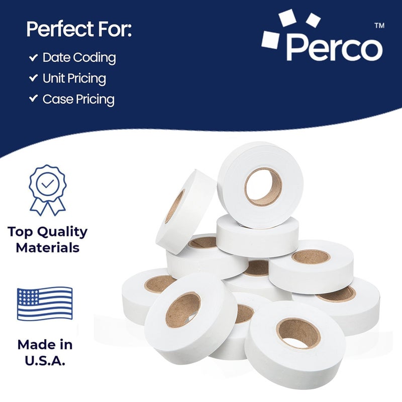 Perco 1812 White Pricing Labels for Garvey 18-6 One Line Price Gun, 11 Rolls - 14,000 - Image 4